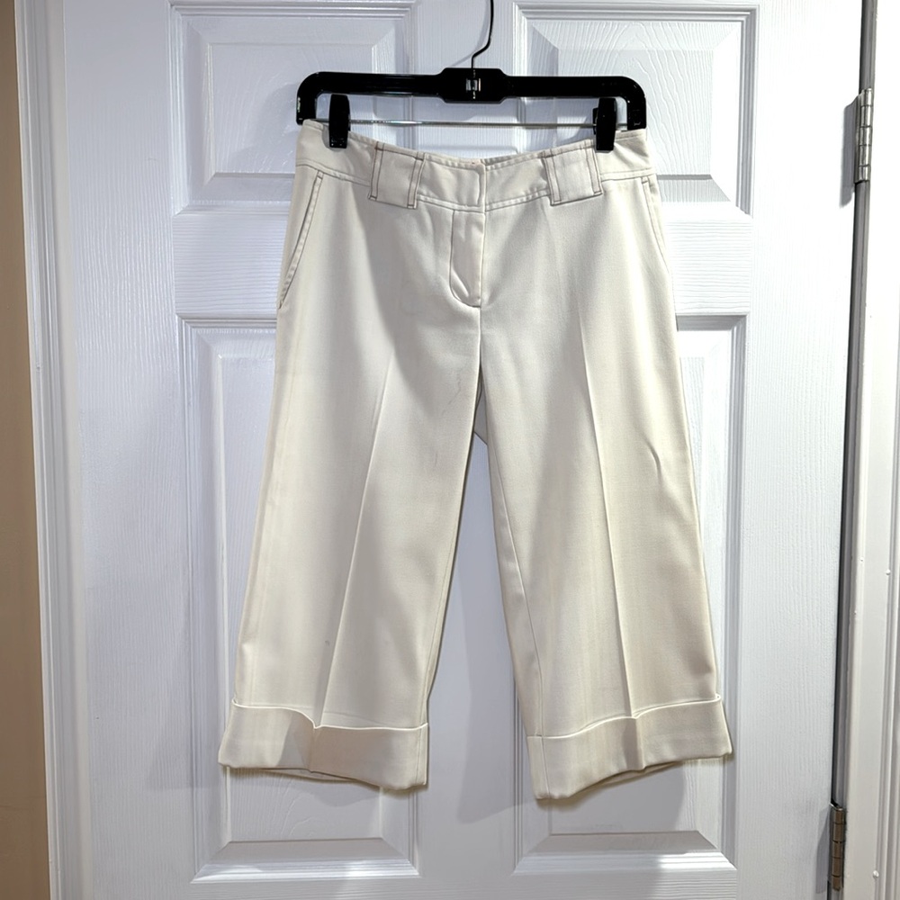 True Meaning Ivory with Brown Stitching Short Very Soft Pant